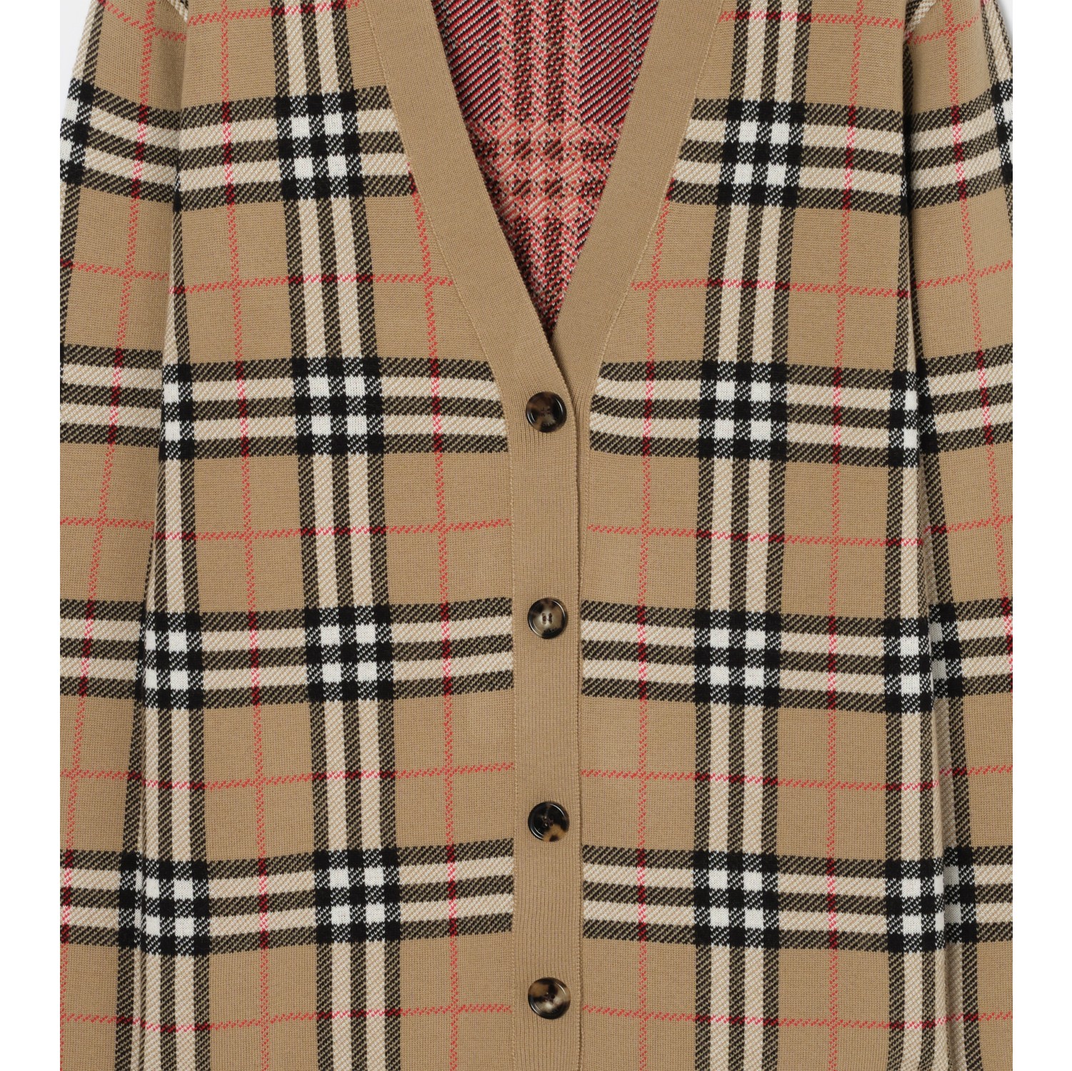 格纹棉毛混纺开衫