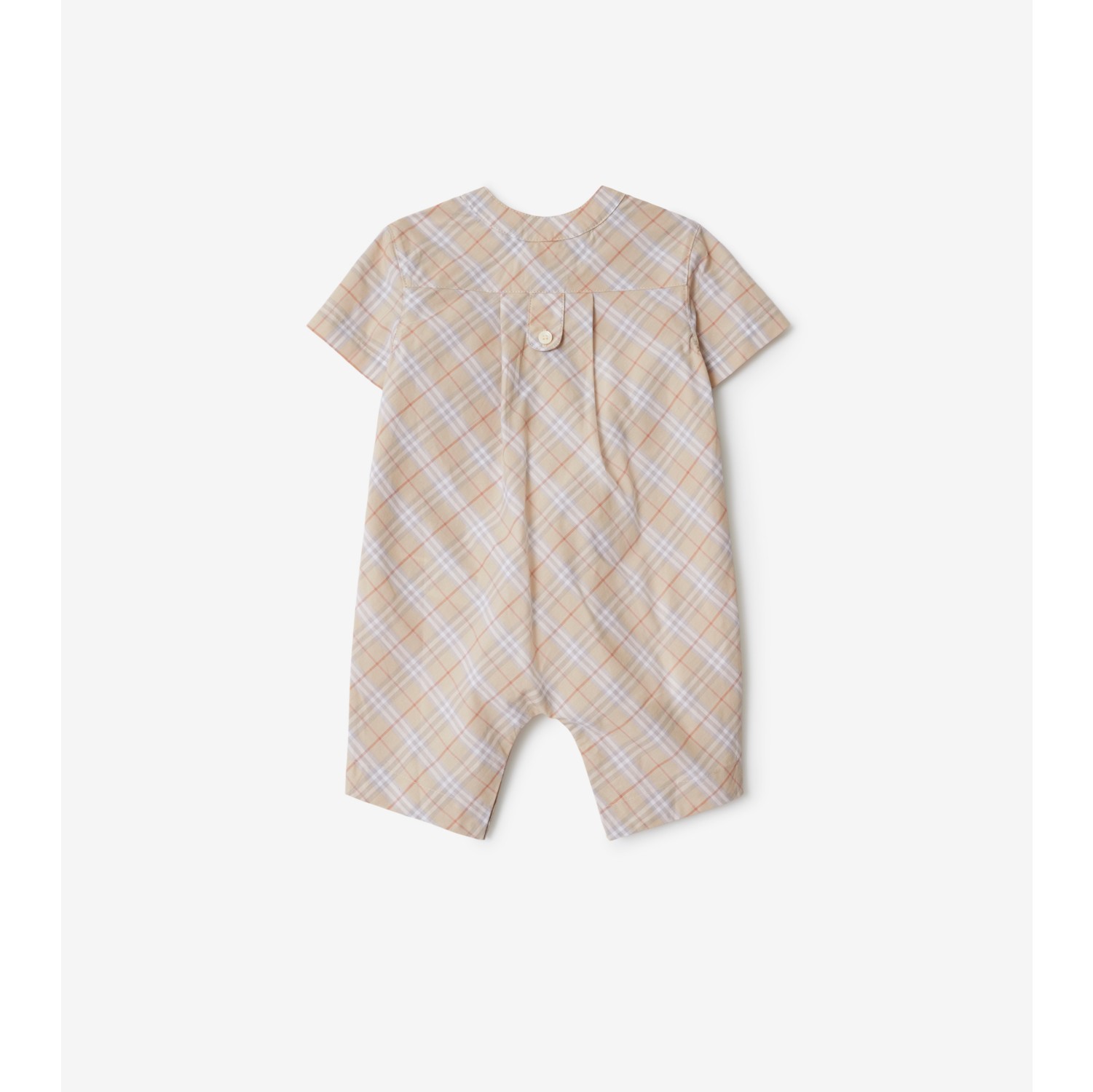 格纹棉质婴儿连身衣