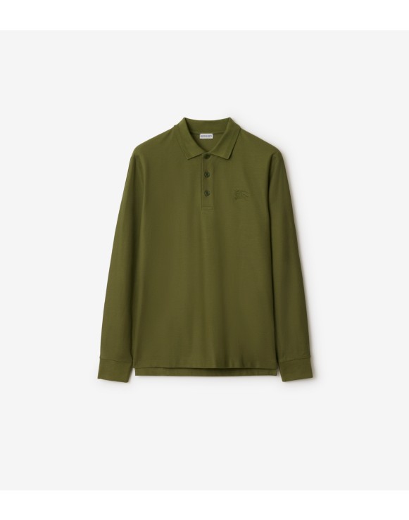 长袖棉质 Polo 衫