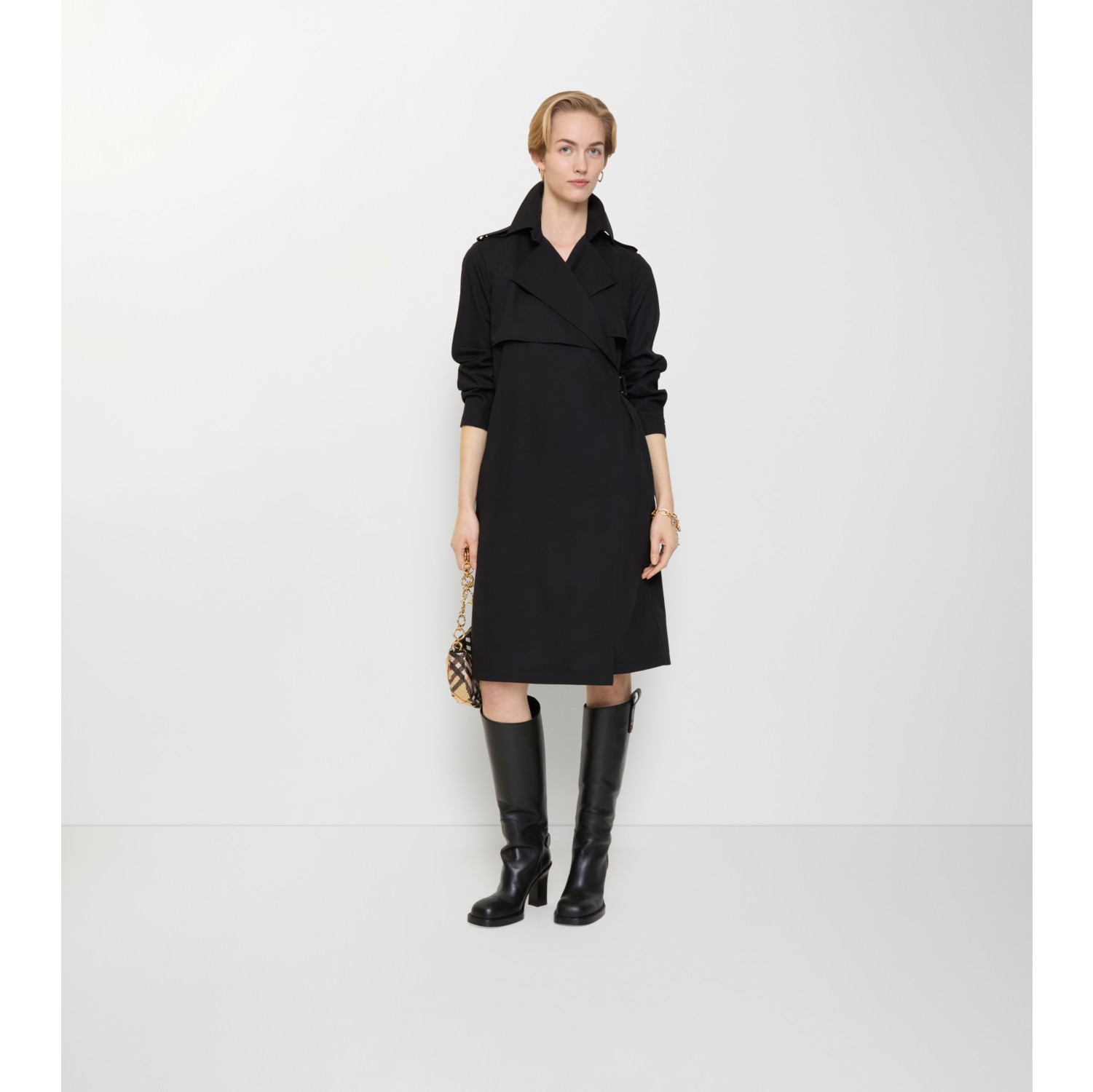 羊毛 Trench 连衣裙