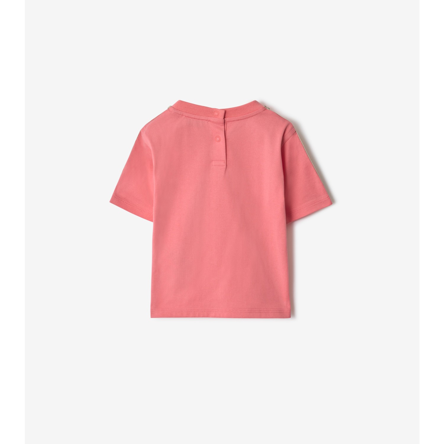 格纹装饰棉质 T 恤衫