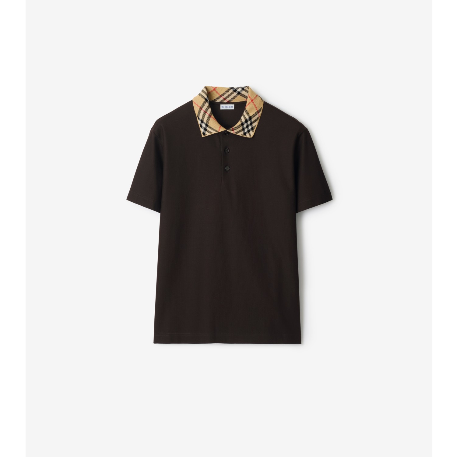 格纹衣领棉质 Polo 衫