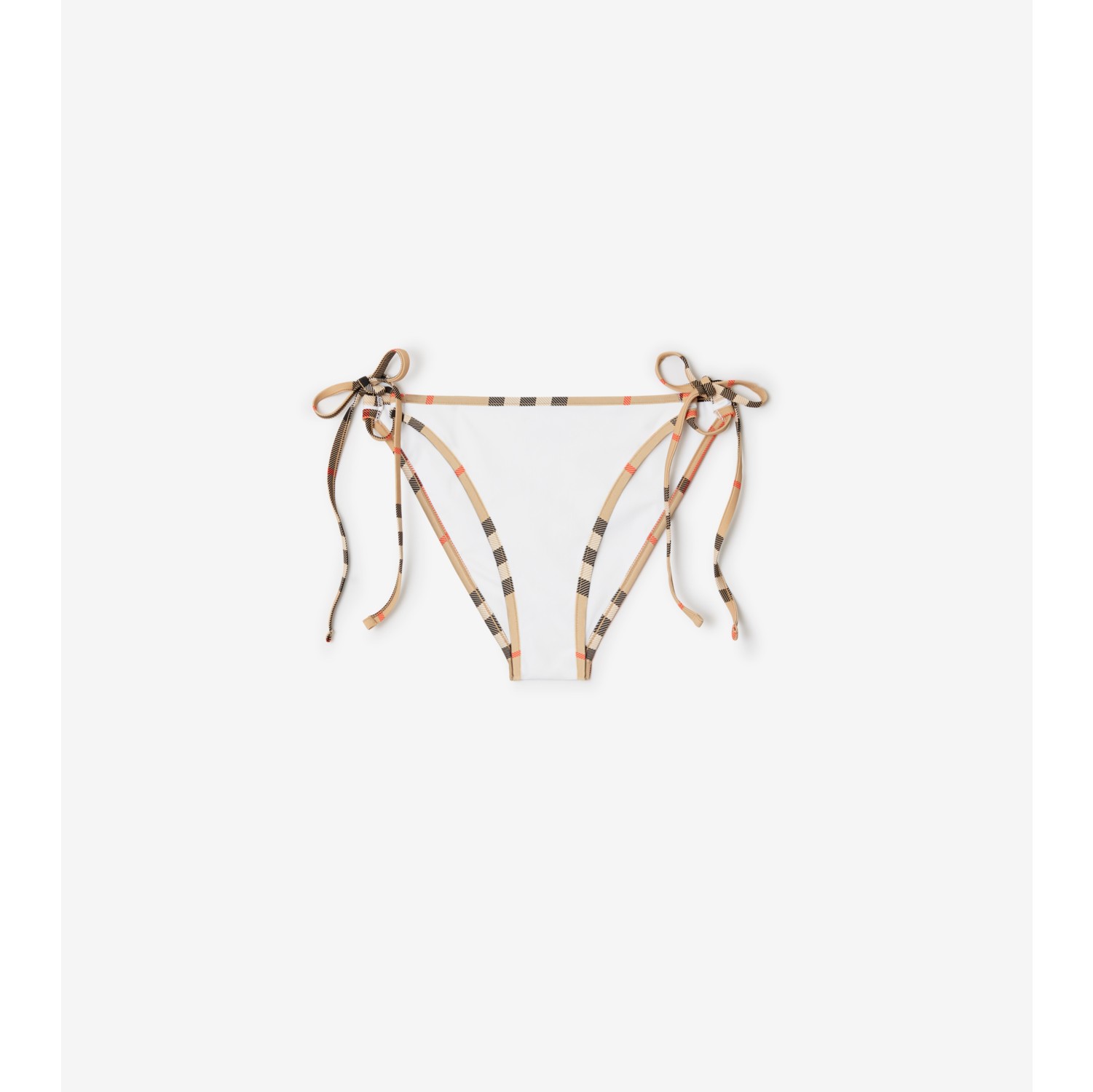 格纹装饰比基尼短裤