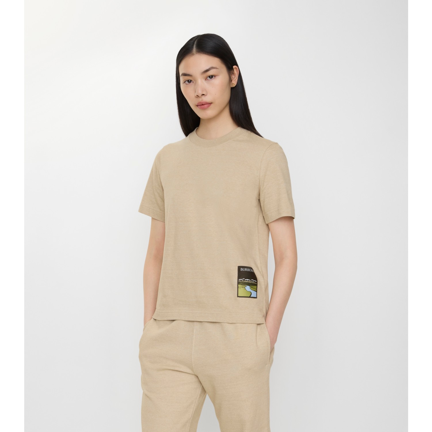 景观标签棉质 T 恤衫