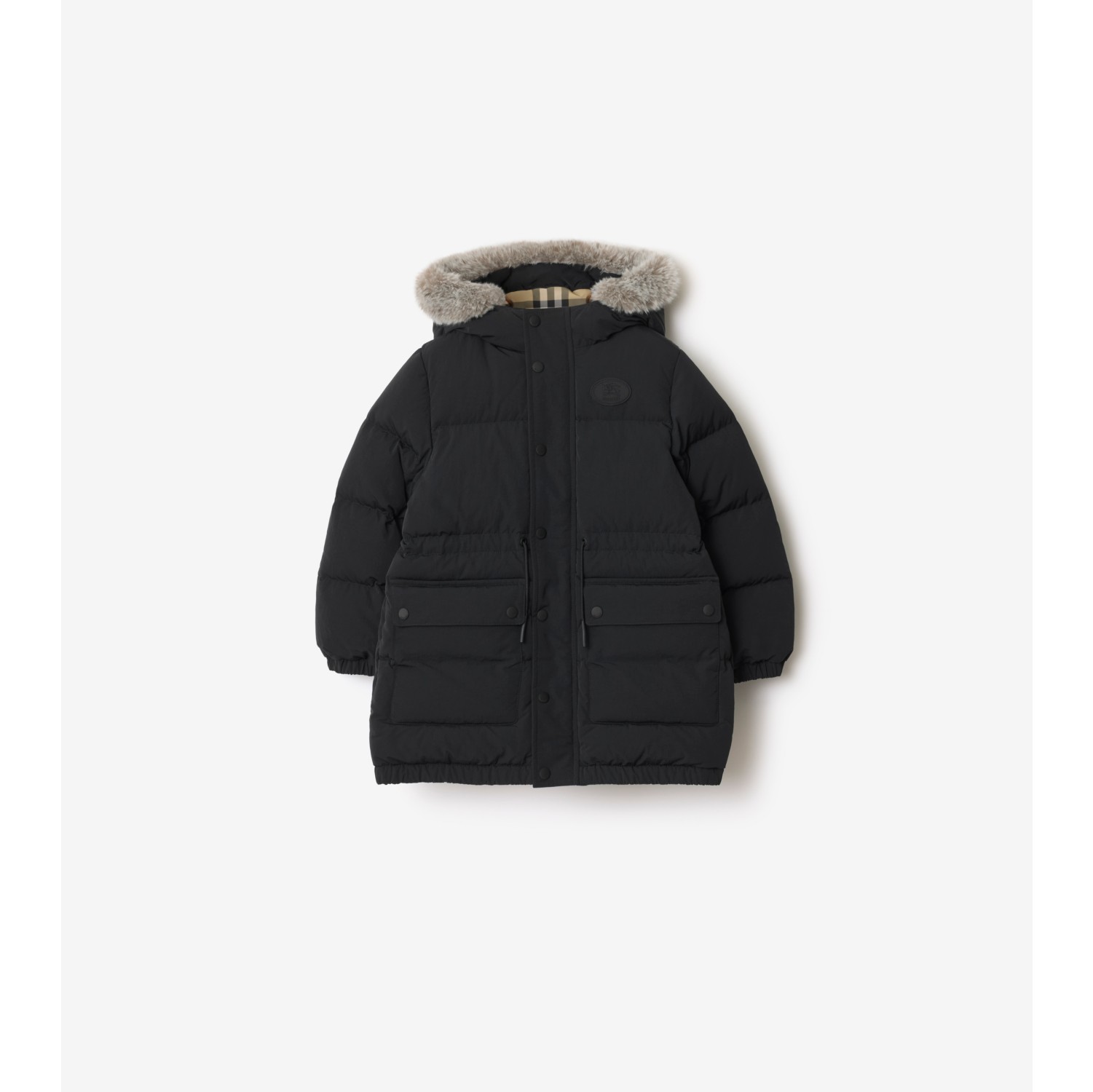 人造皮草装饰尼龙羽绒服