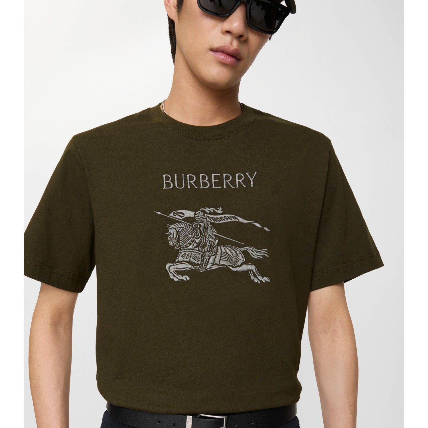 马术骑士徽标棉质 T 恤衫