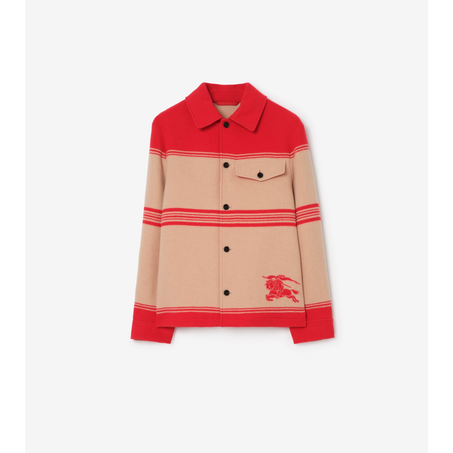 条纹羊毛尼龙夹克