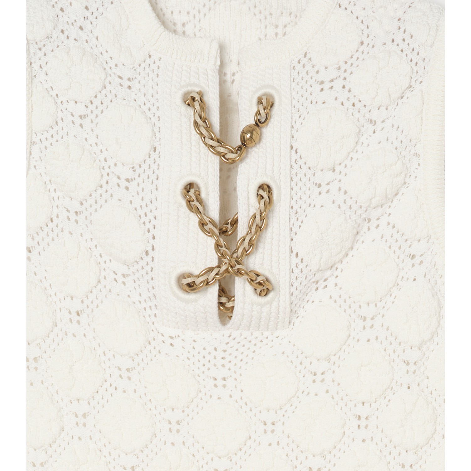 钩编棉质混纺连衣裙