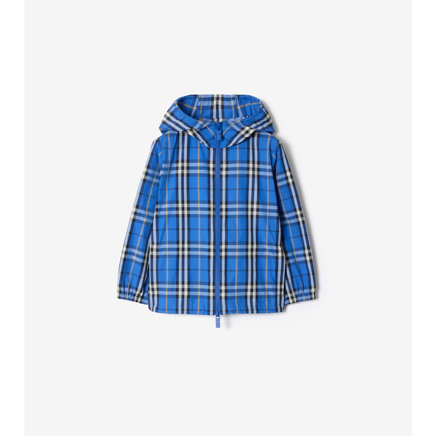 格纹尼龙连帽外套