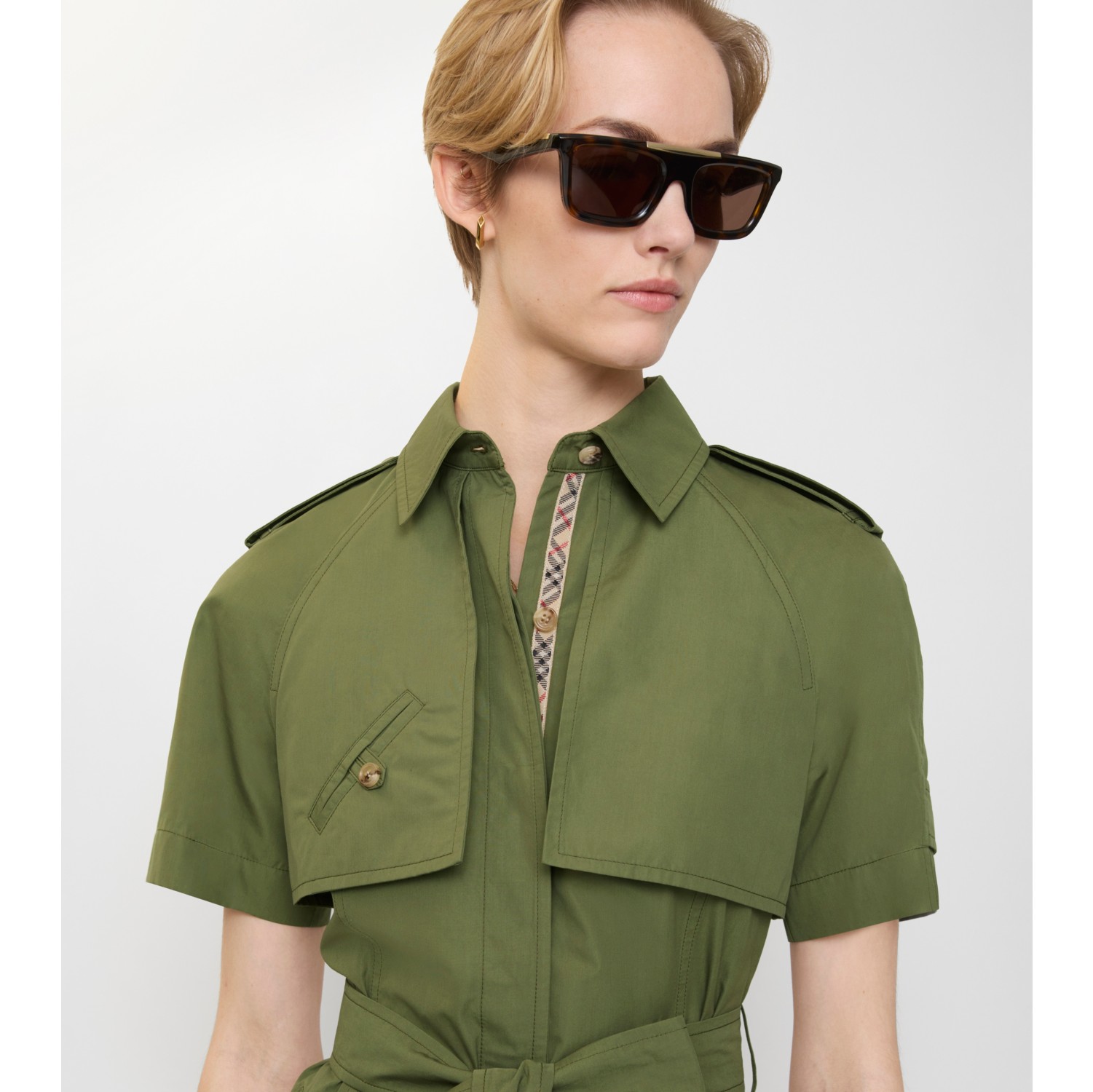 棉府绸 Trench 连衣裙