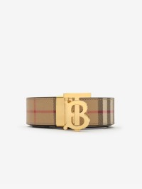 典藏格纹双面两用格纹TB专属标识腰带