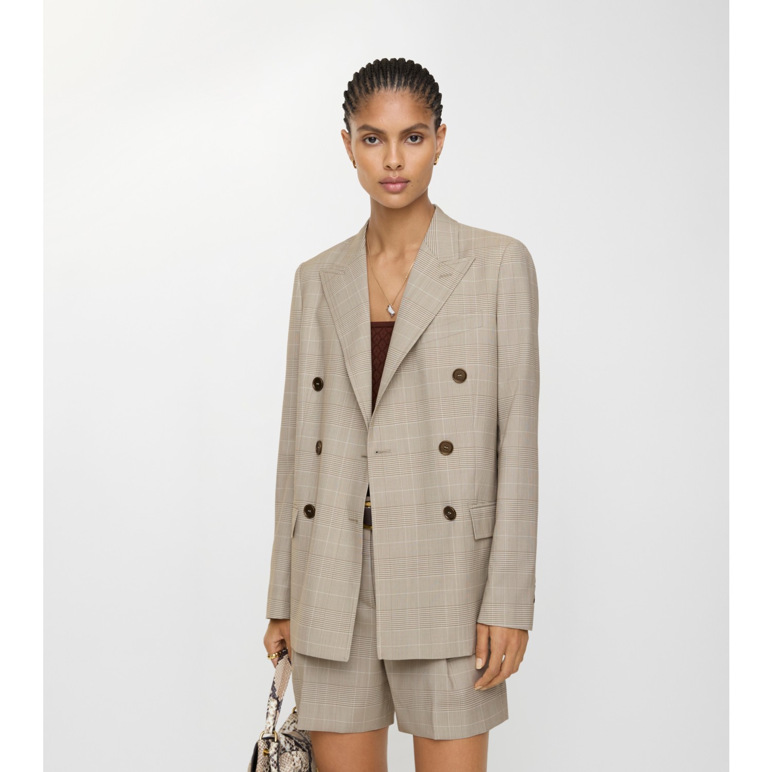 格纹羊毛量裁夹克