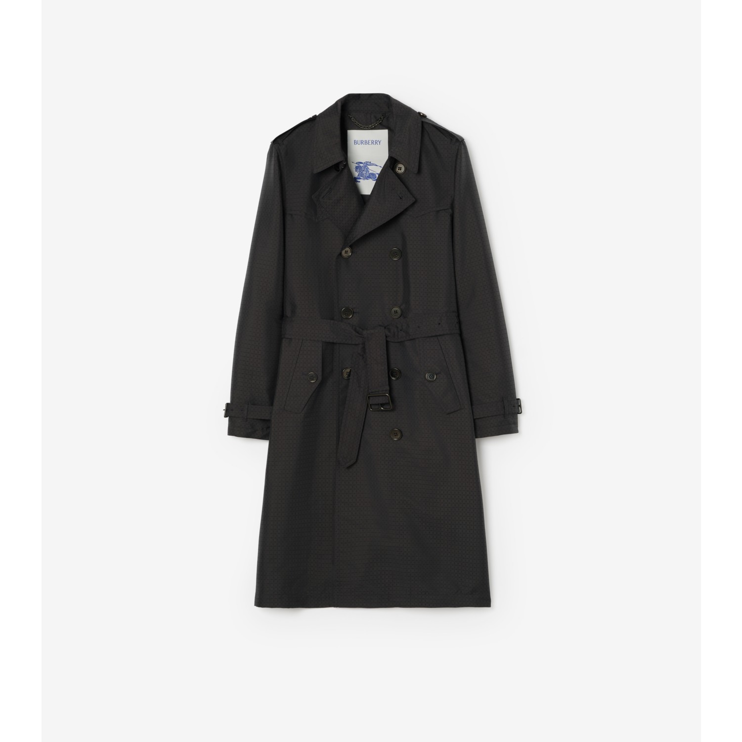 几何图案尼龙混纺长款 Foxfield Trench 风衣