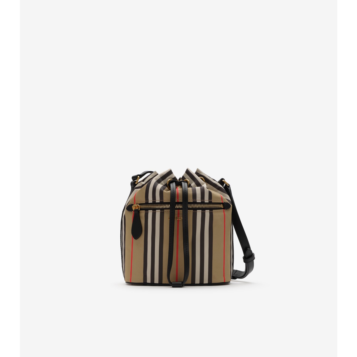 标志性条纹尼龙抽绳收纳袋