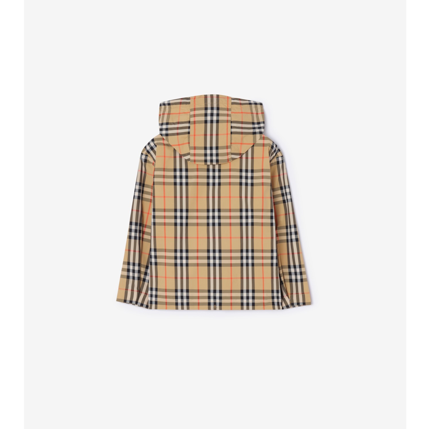 格纹尼龙连帽外套