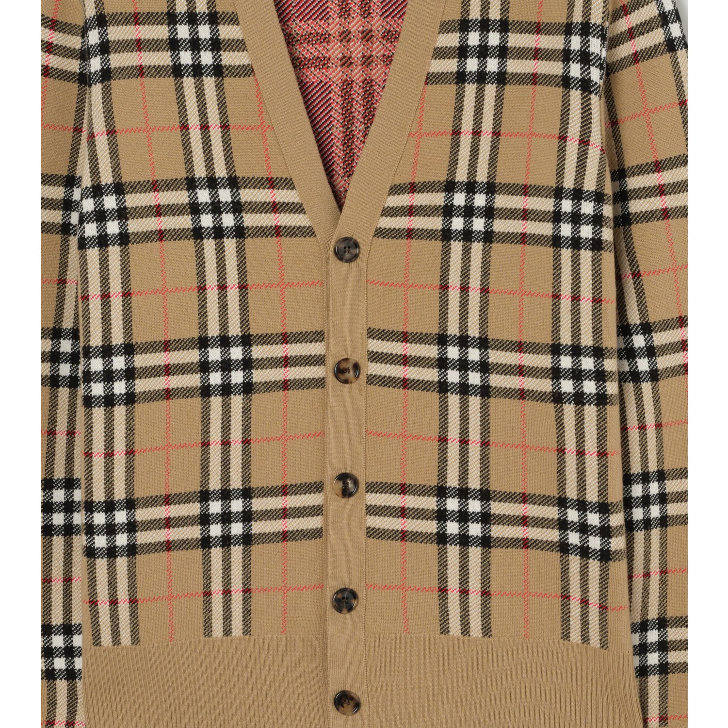 格纹棉毛混纺开衫