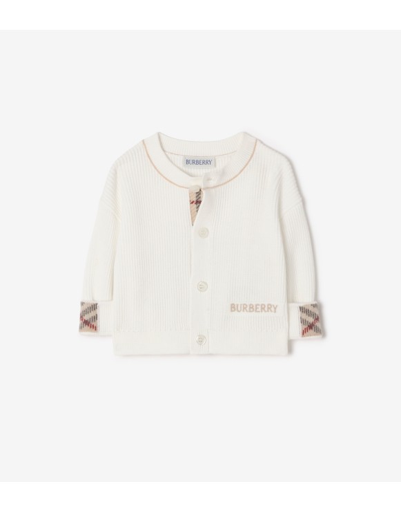 徽标装饰棉质开衫