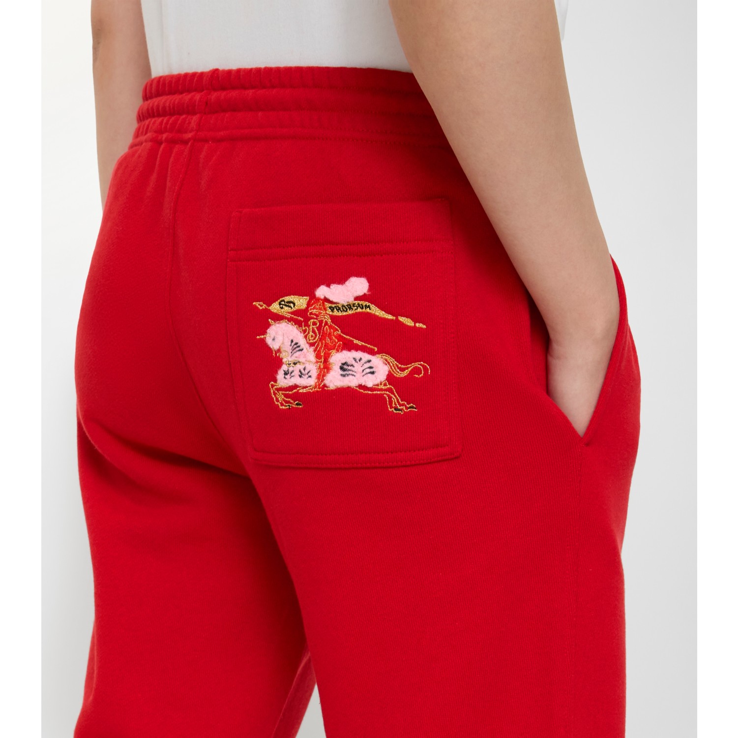 水彩马术骑士徽标棉质慢跑裤