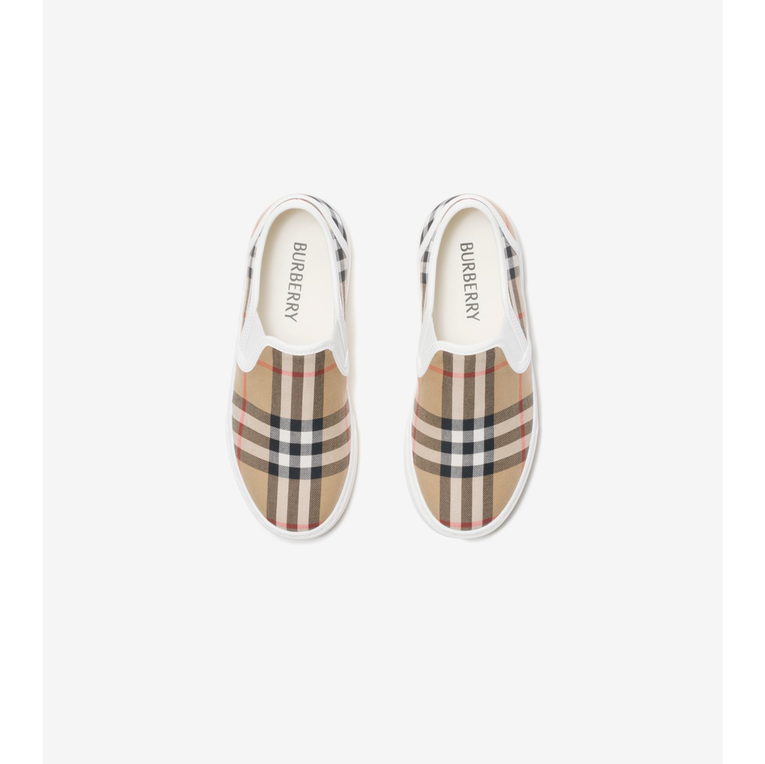 格纹棉质套穿式运动鞋