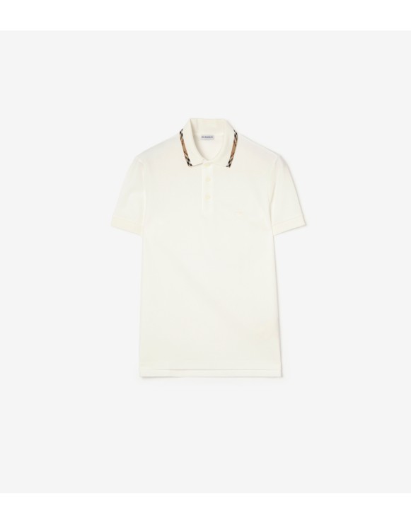 格纹装饰棉质 Polo 衫