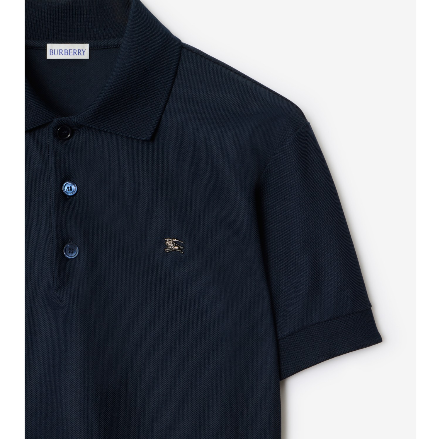 金属马术骑士徽标棉质 Polo 衫