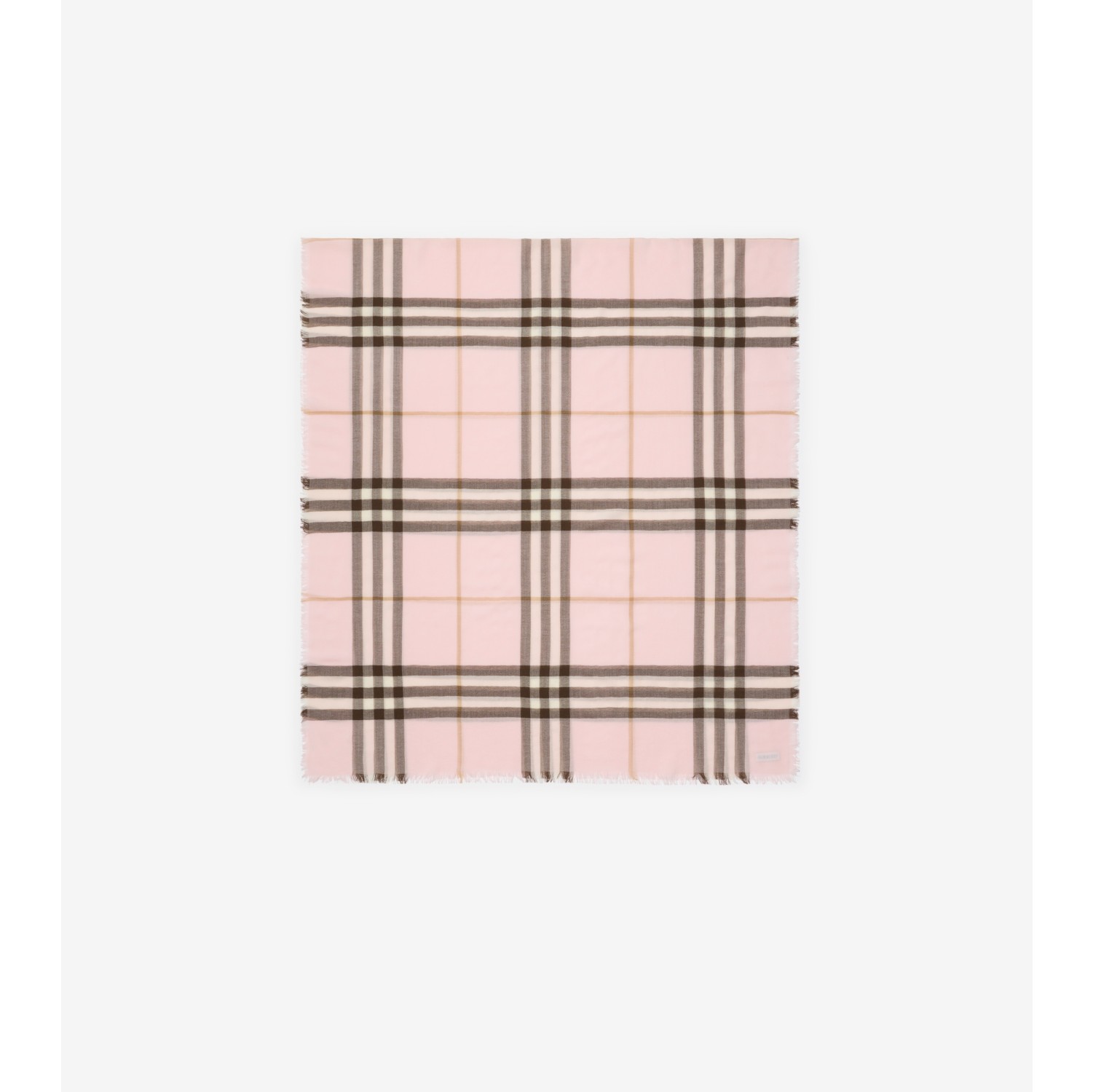 宽版格纹羊毛围巾