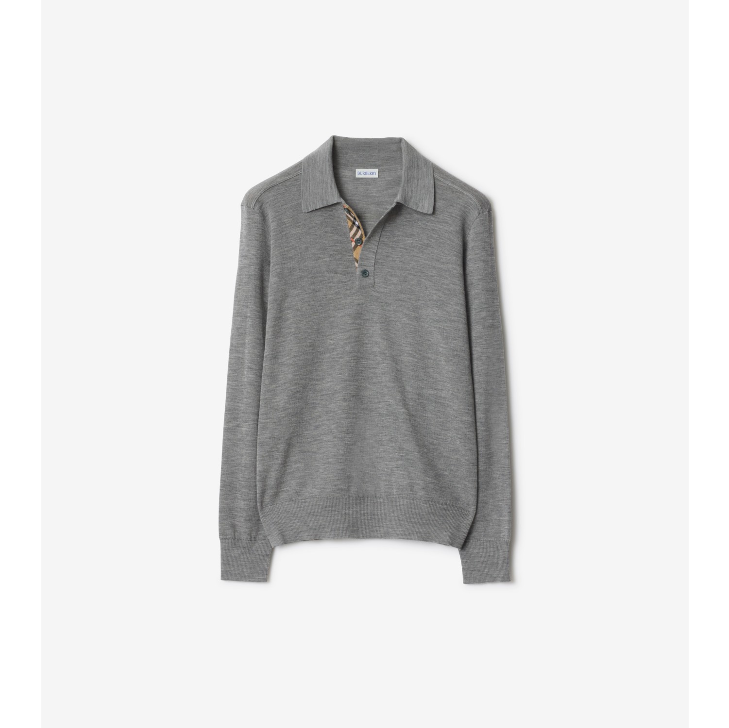 长袖羊毛 Polo 衫