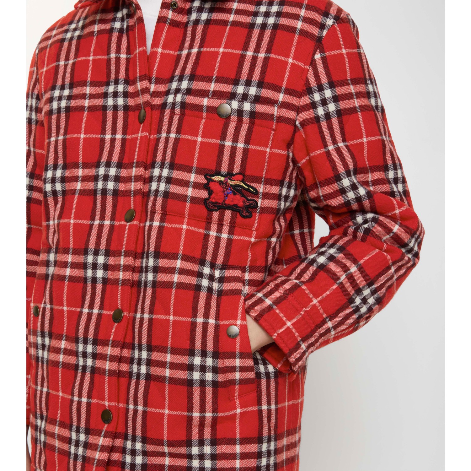 格纹羊毛外套式衬衫