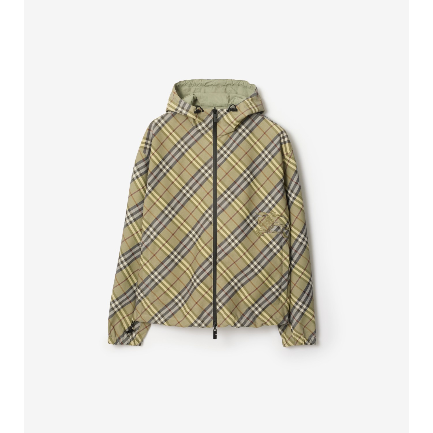 双面两穿格纹连帽外套