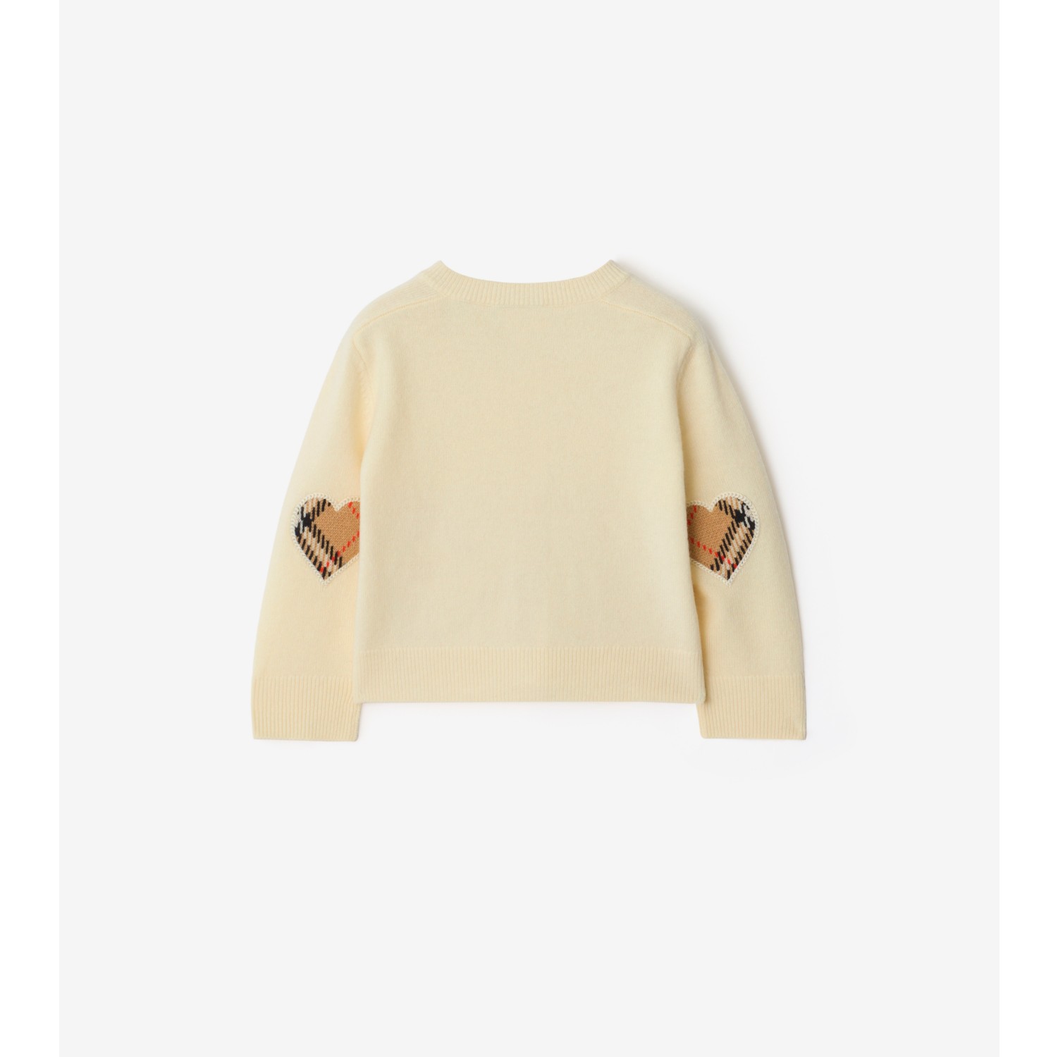 格纹贴片羊毛羊绒混纺开衫