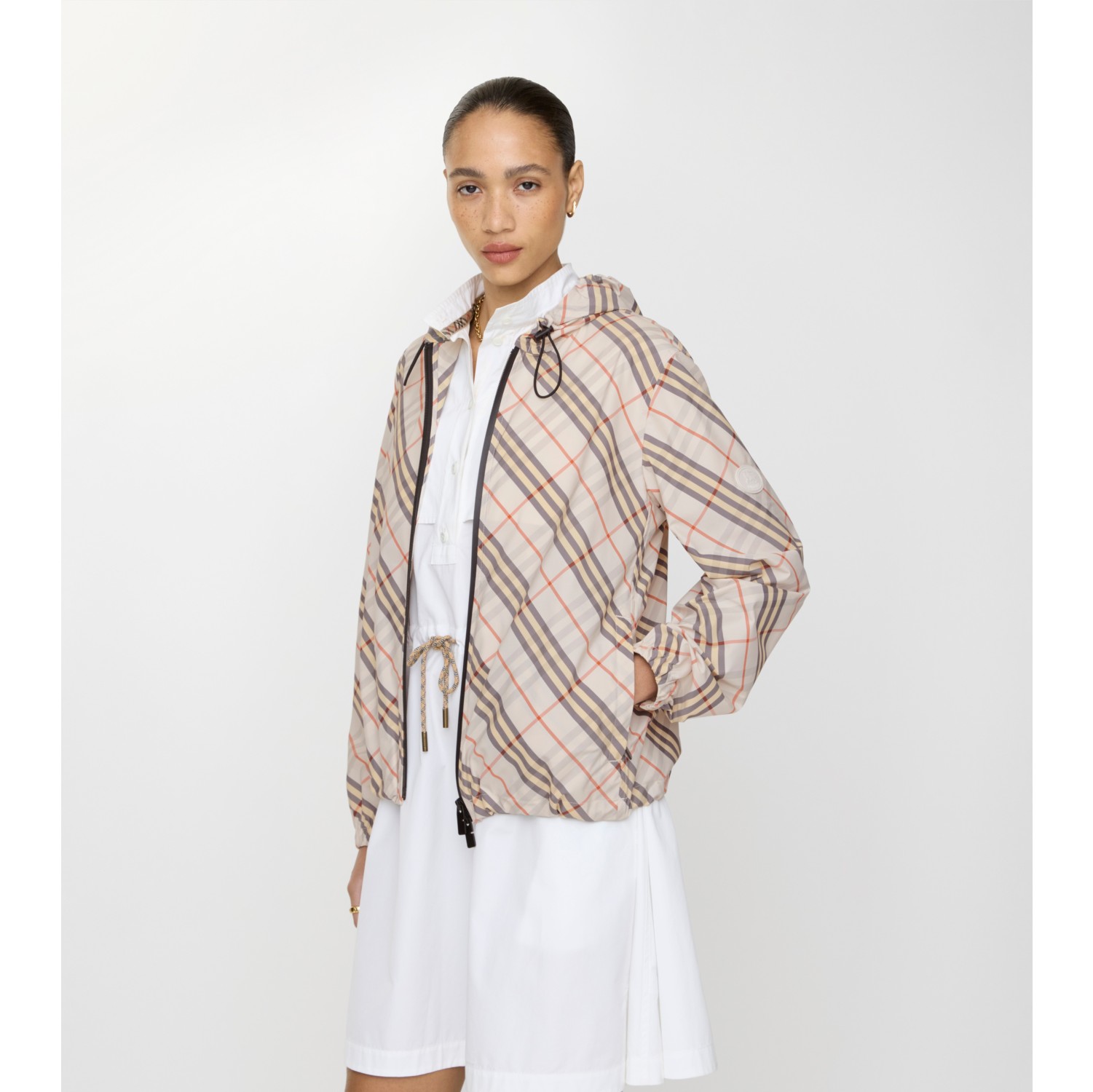 格纹 Salcombe 连帽外套