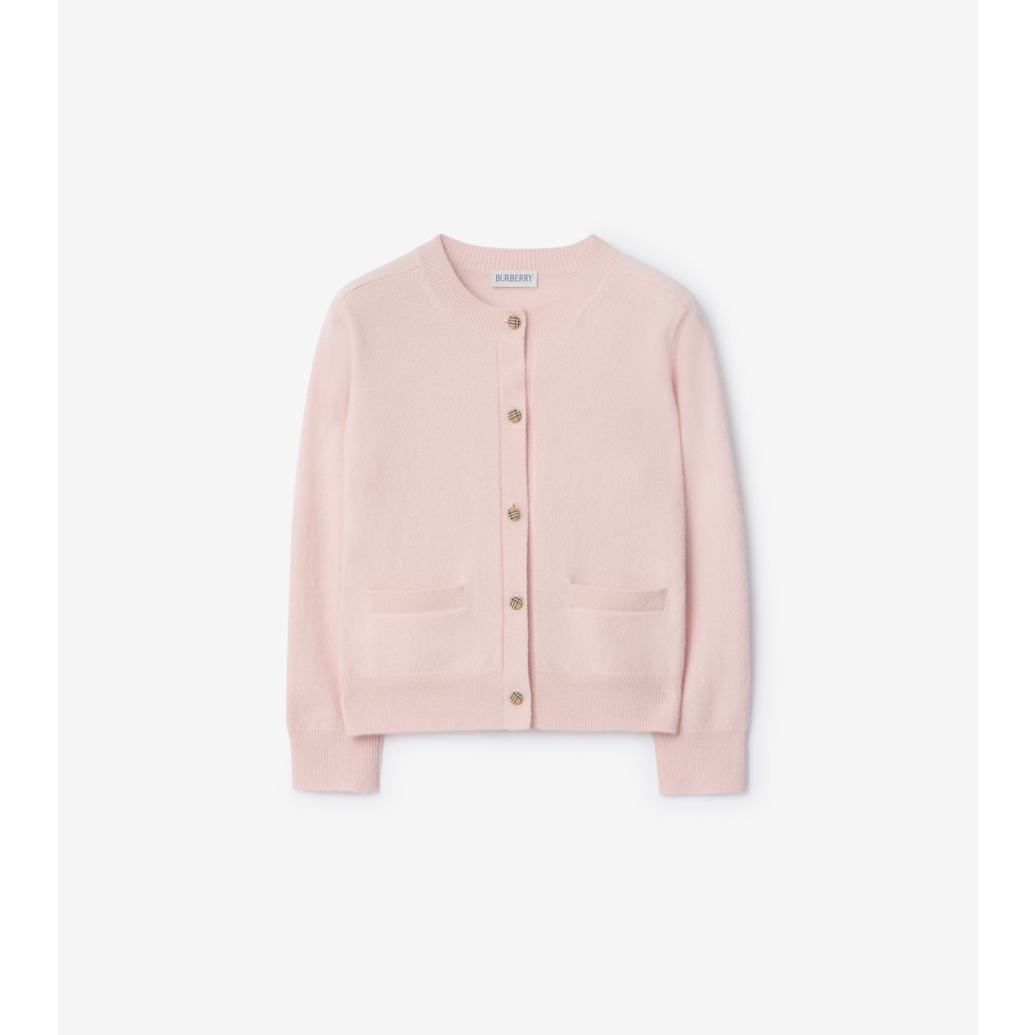 格纹拼布羊毛羊绒混纺开衫