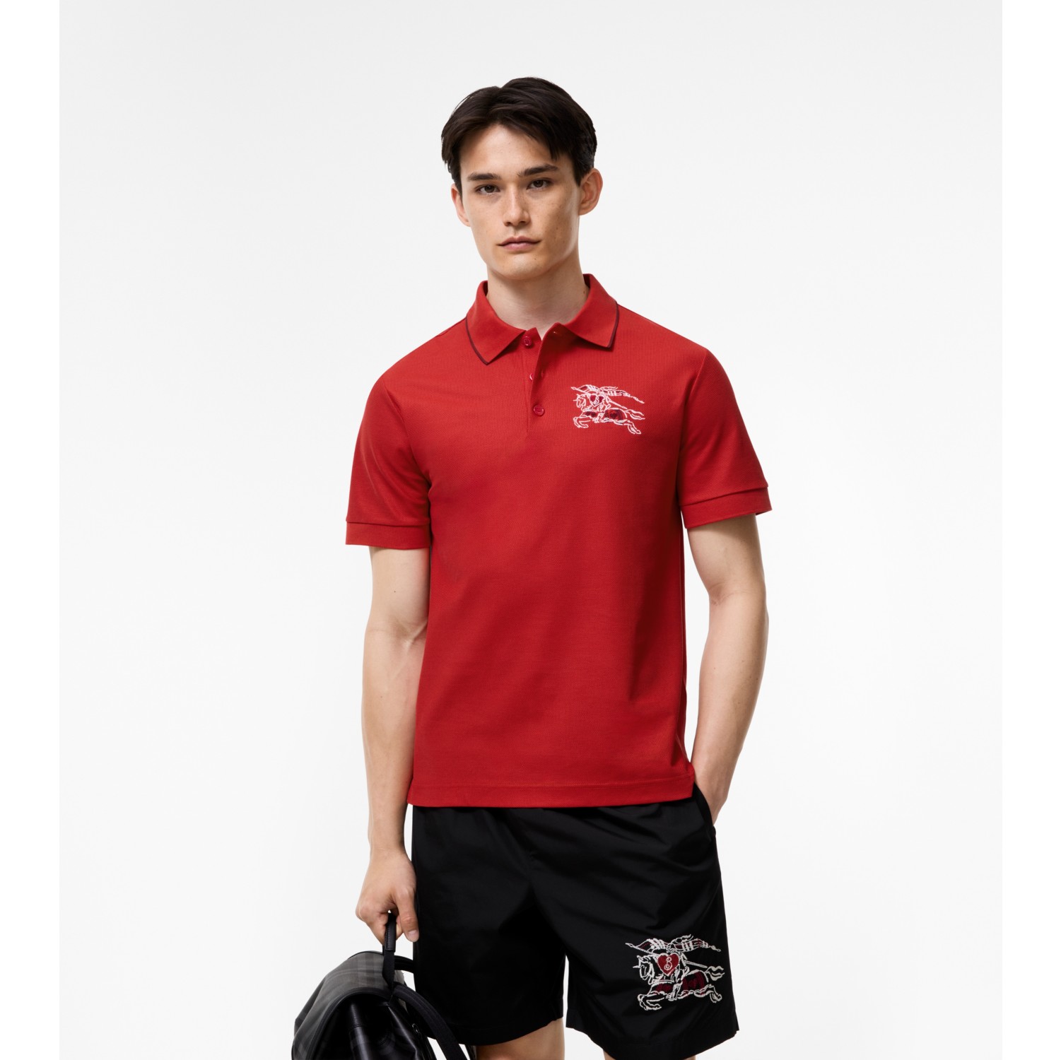 心形盾牌骑士徽标棉质 Polo 衫