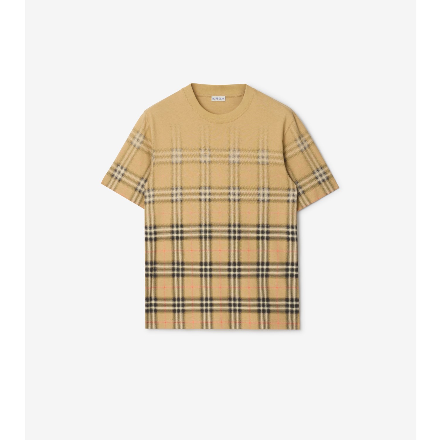 渐变格纹棉质 T 恤衫