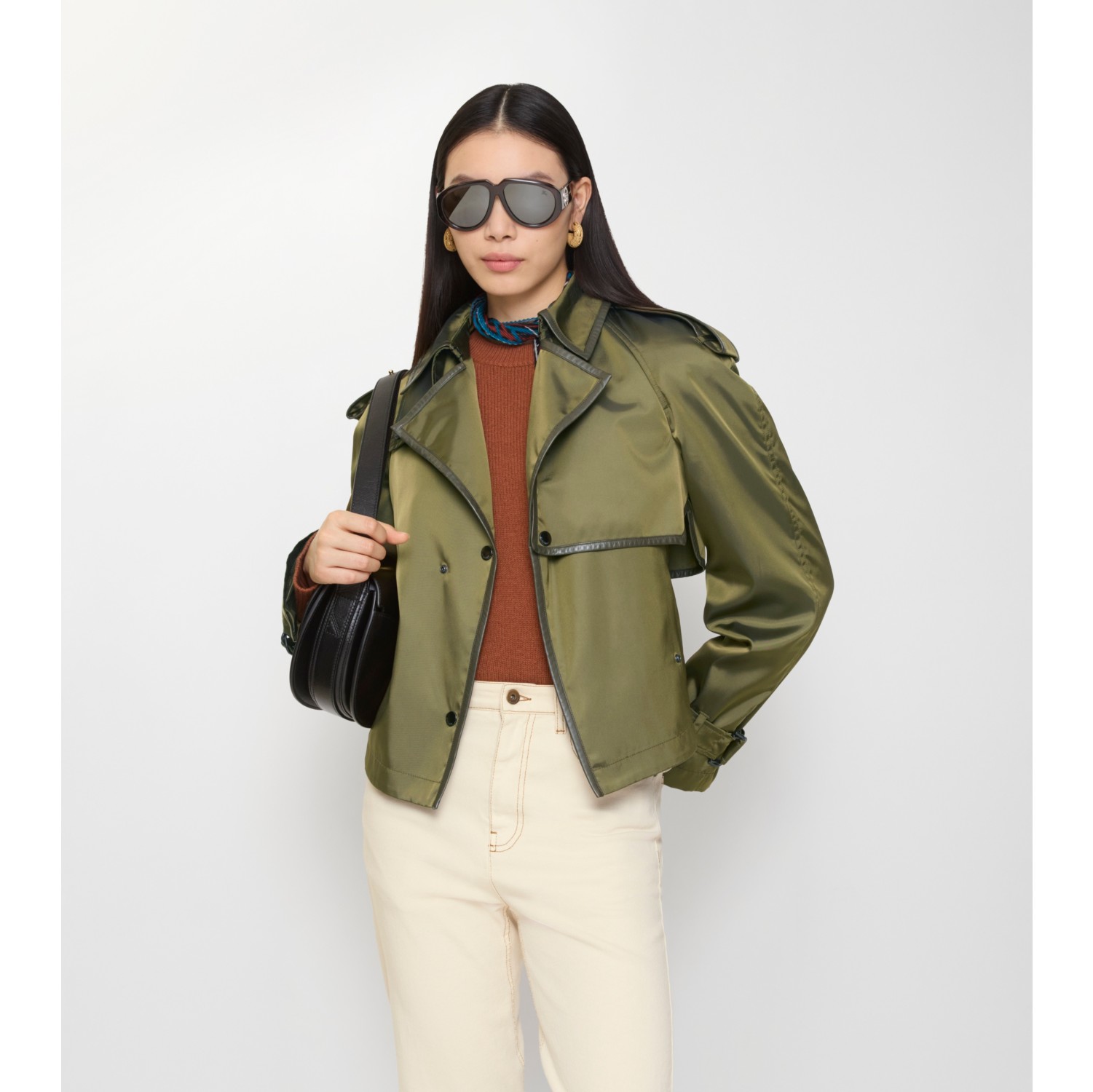 短款尼龙混纺 Trench 风衣