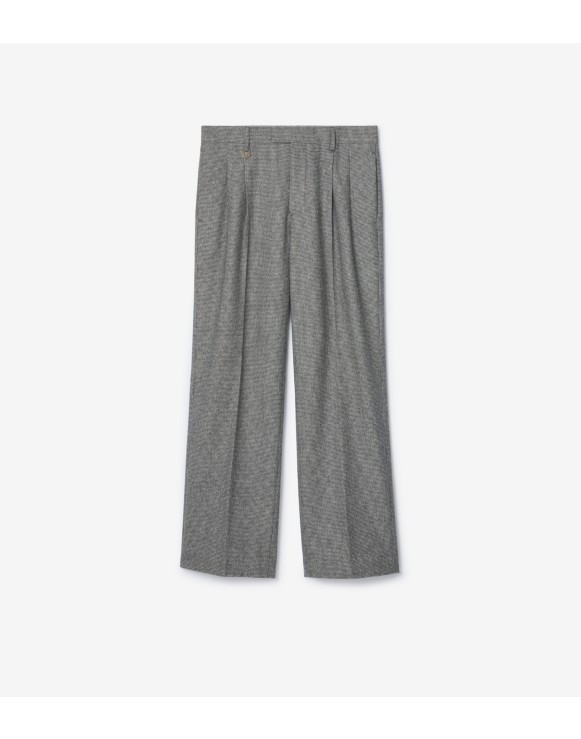 锯齿纹羊毛量裁长裤