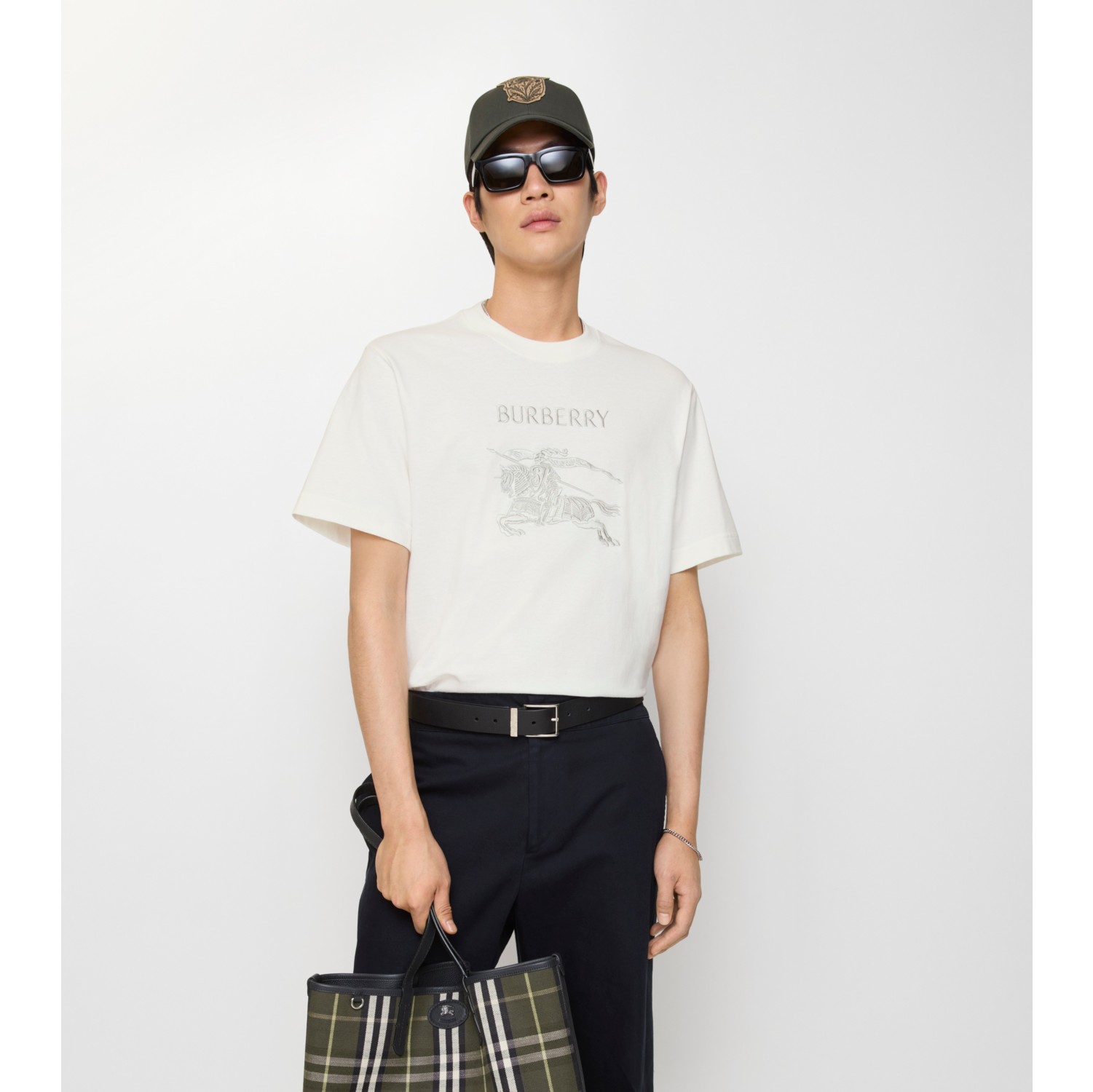 马术骑士徽标棉质 T 恤衫