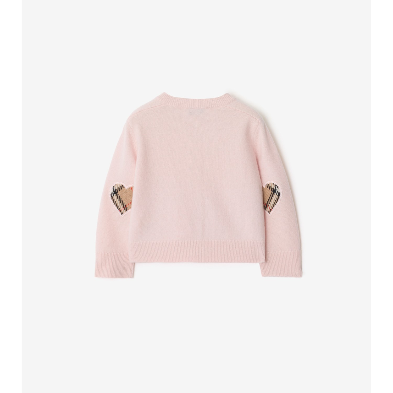 格纹贴片羊毛羊绒混纺开衫