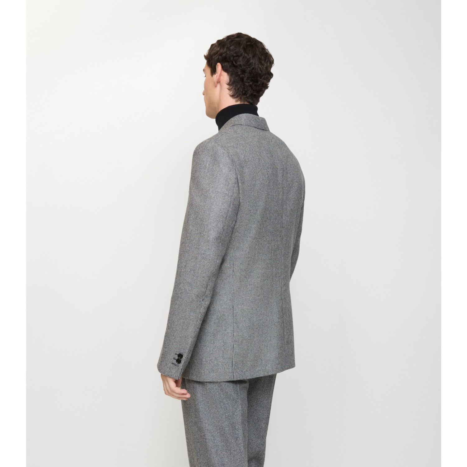 锯齿格纹羊毛量裁夹克