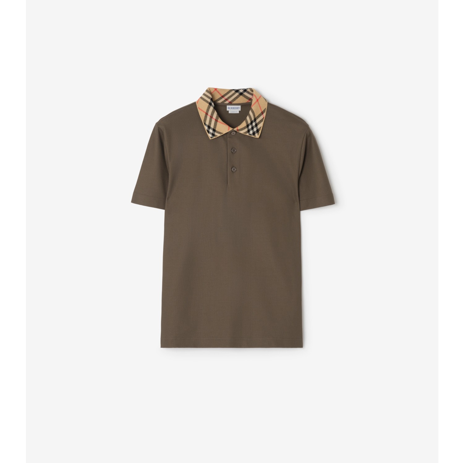 格纹衣领棉质 Polo 衫
