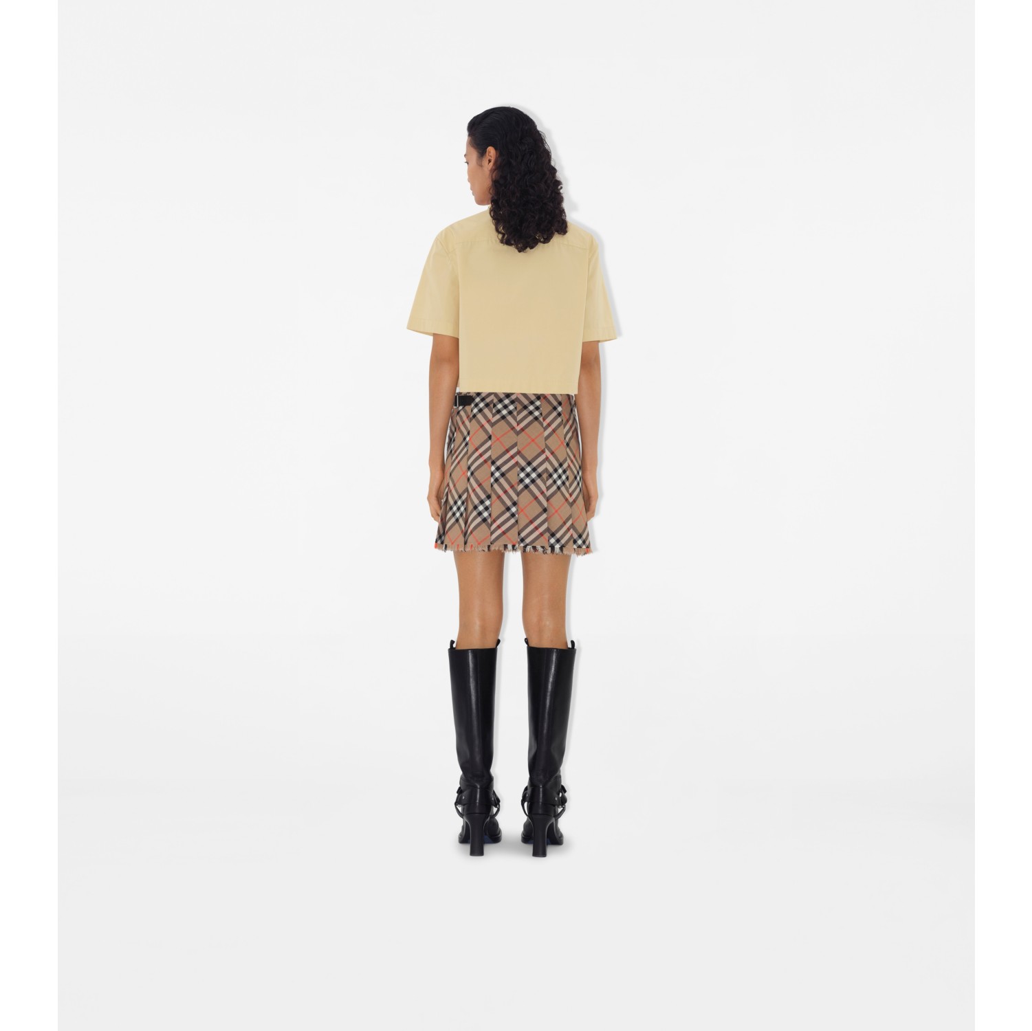 格纹羊毛混纺迷你苏格兰半裙