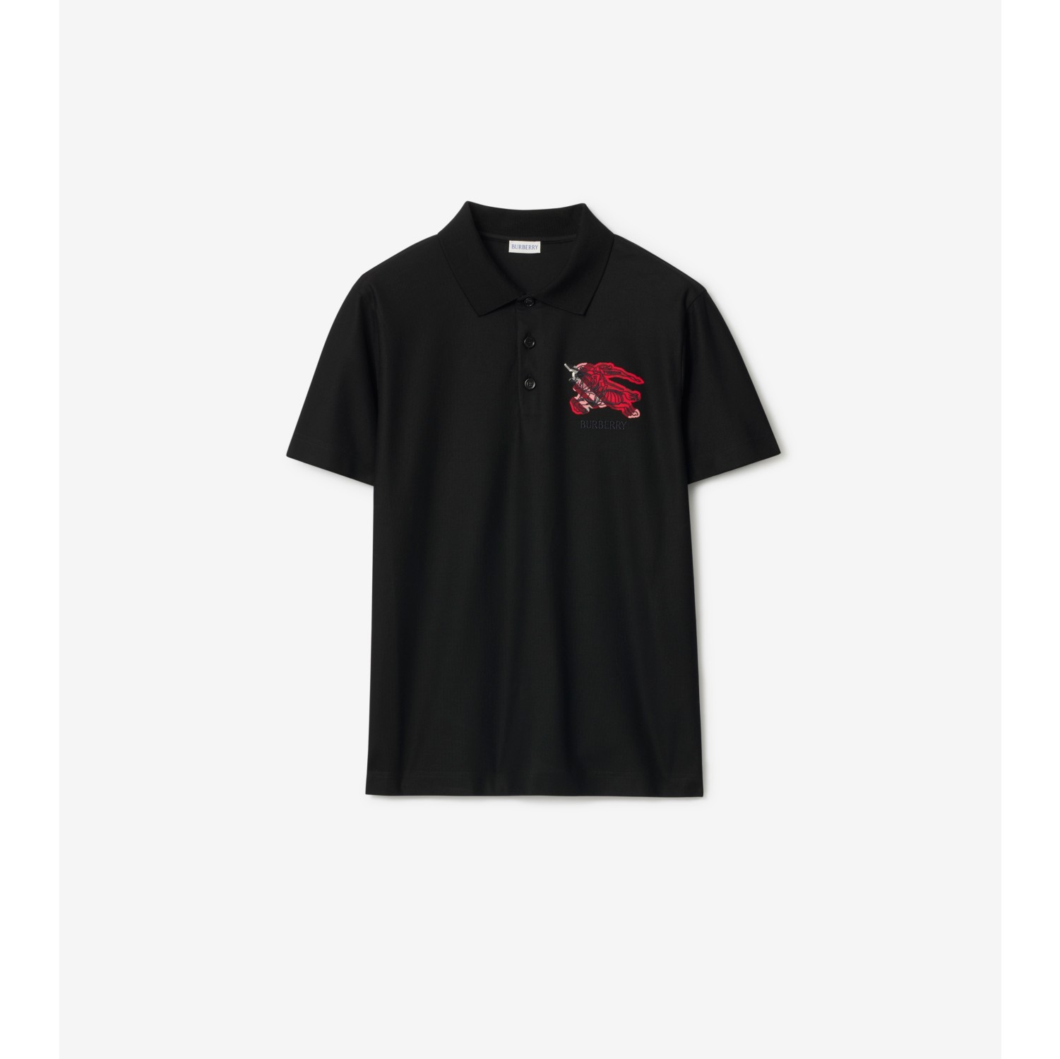 骑士徽标格纹棉质 Polo 衫