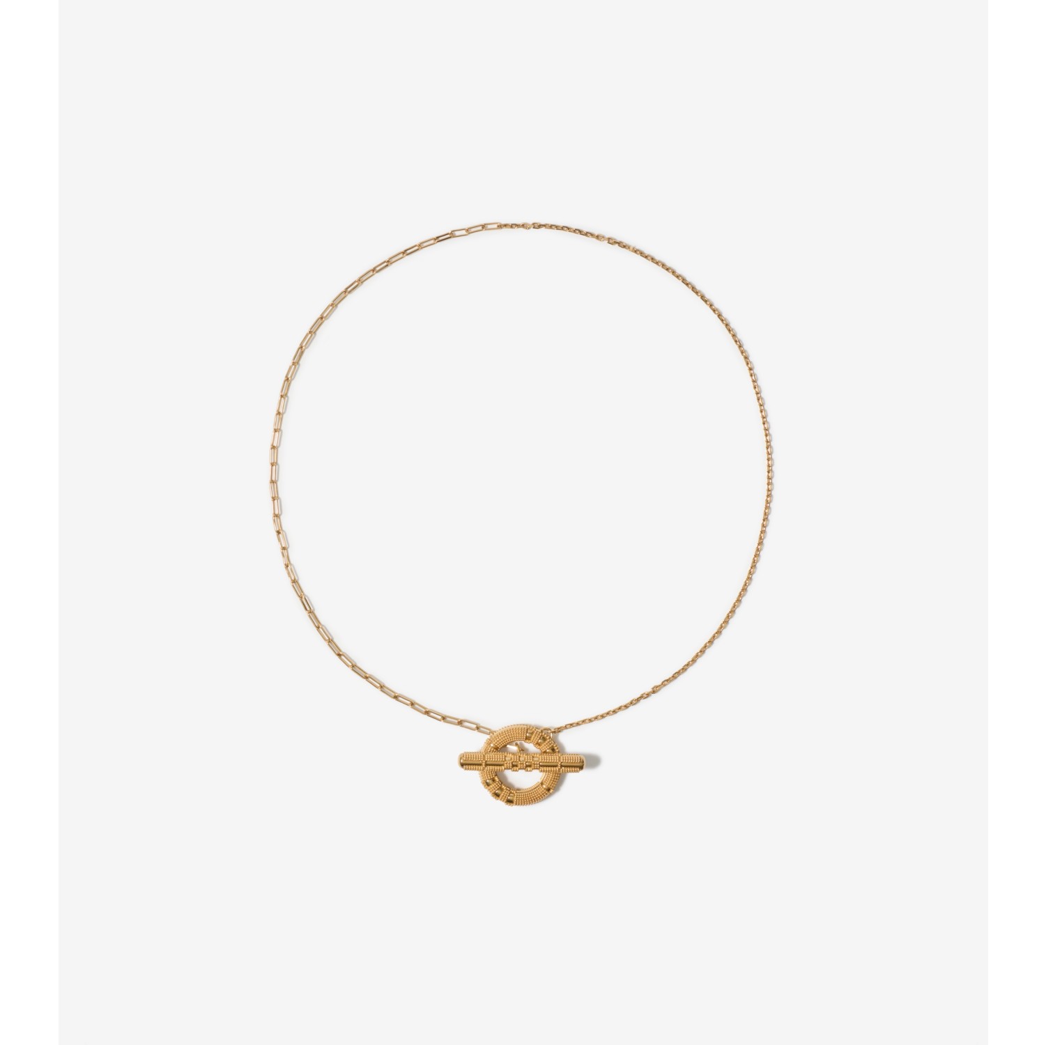 珠粒格纹 T 字扣环项链