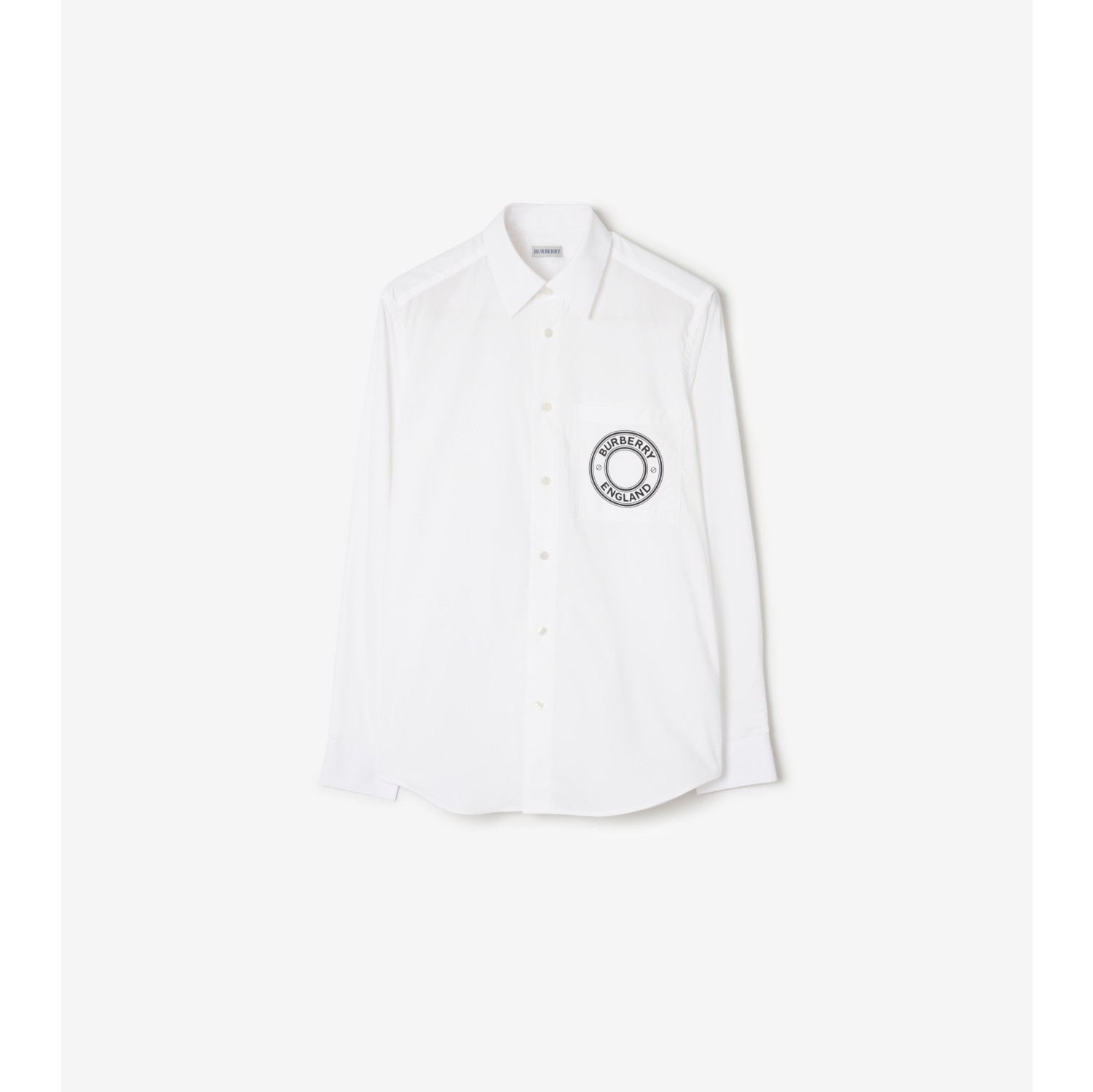 徽标图案棉质衬衫