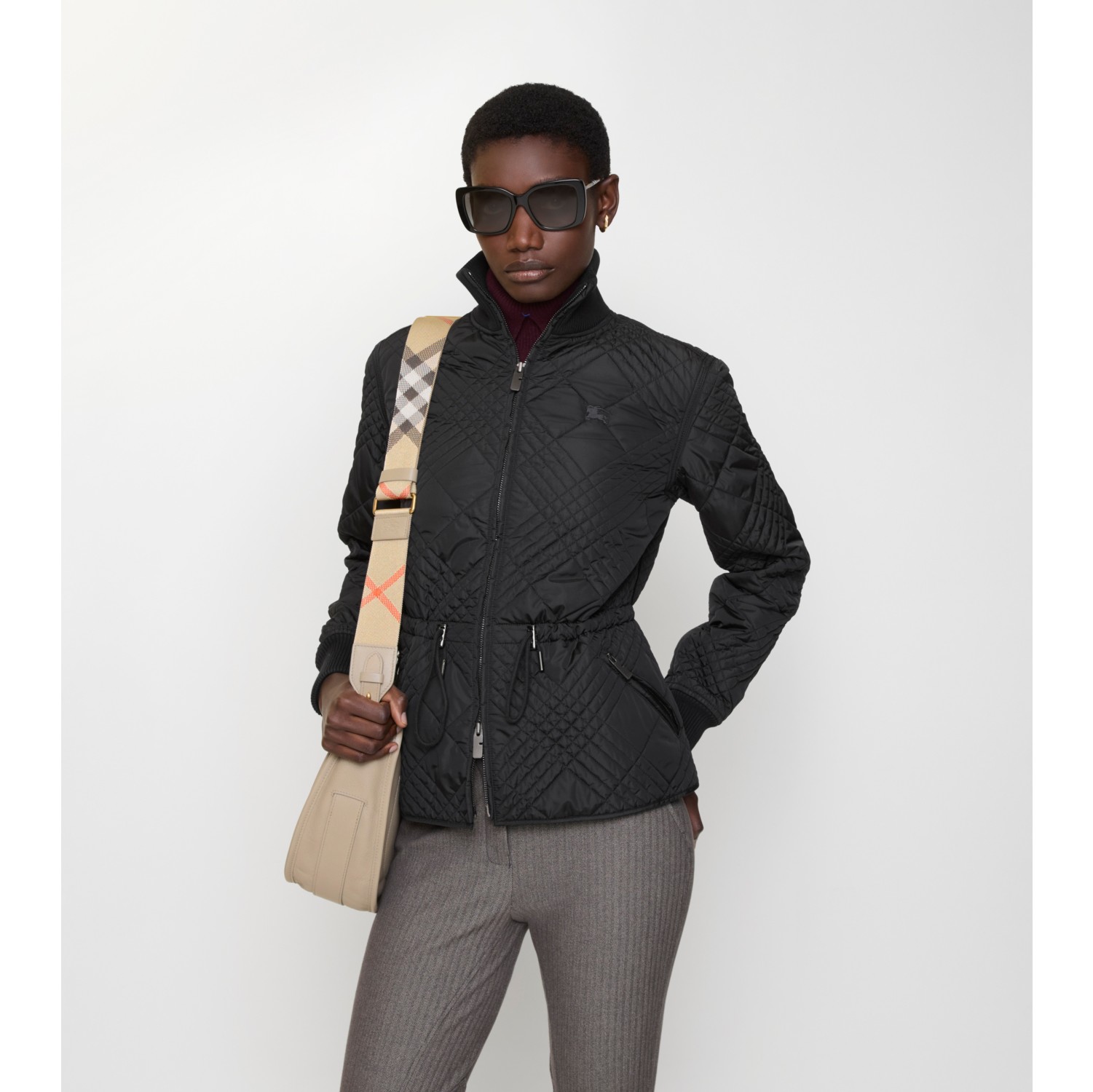 迷你格纹缝线尼龙 Wakerley 夹克
