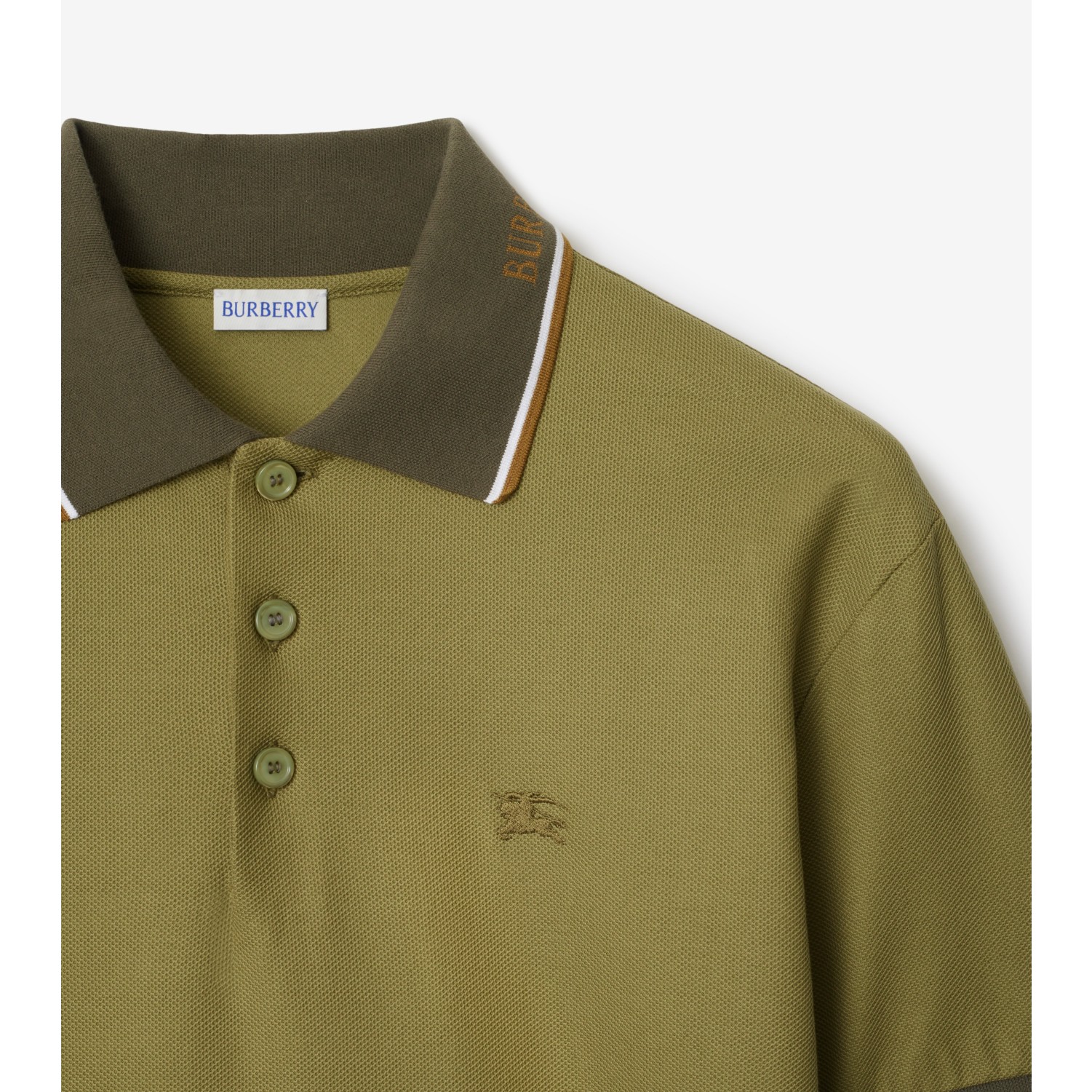 徽标衣领棉质 Polo 衫