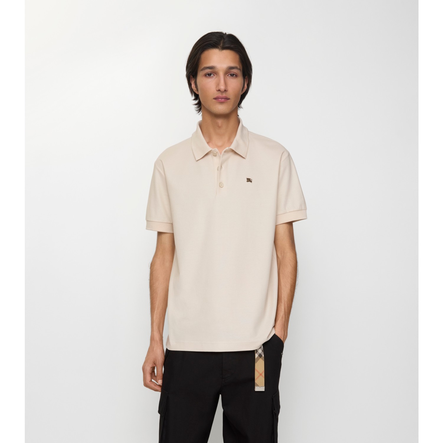 金属马术骑士徽标棉质 Polo 衫