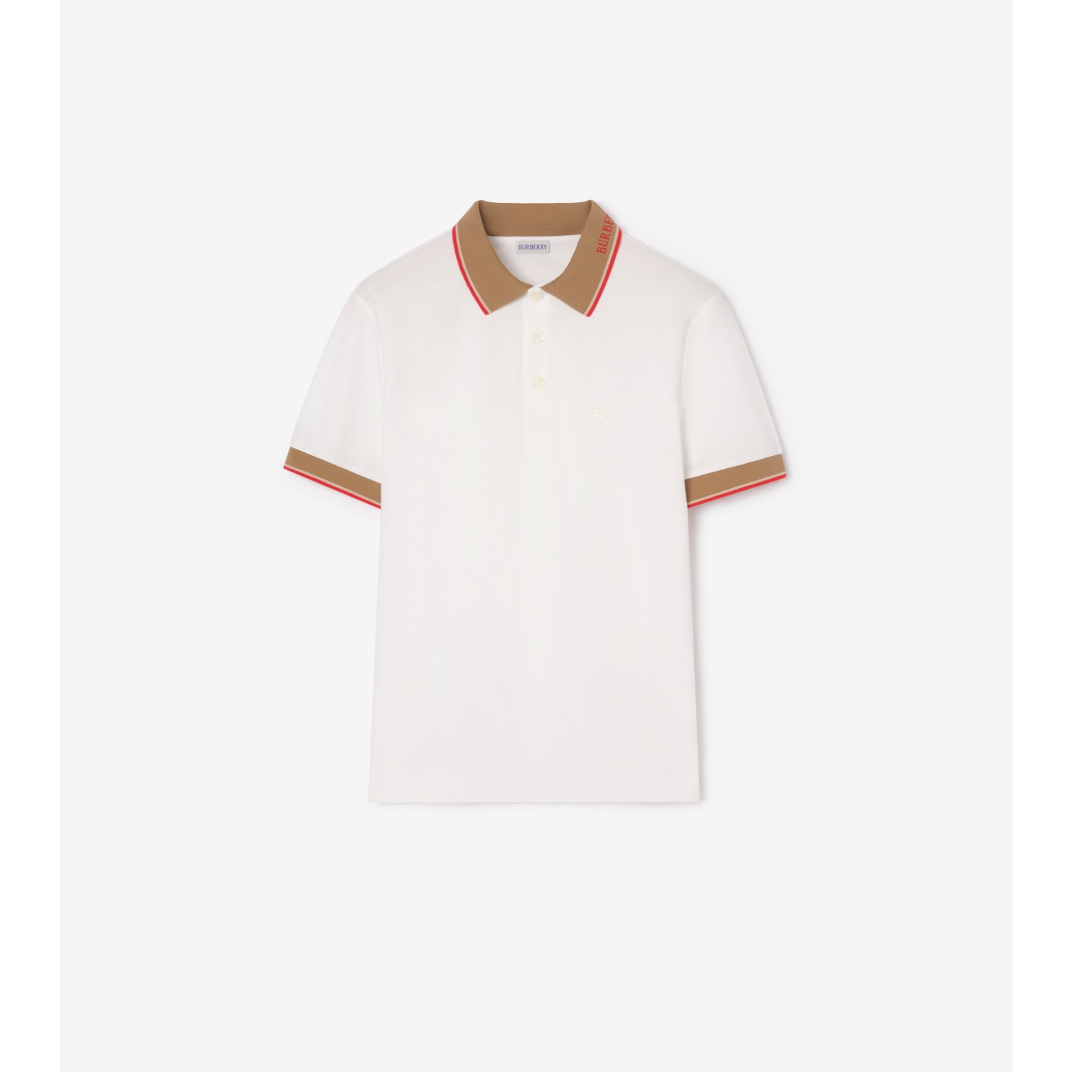 徽标衣领棉质 Polo 衫