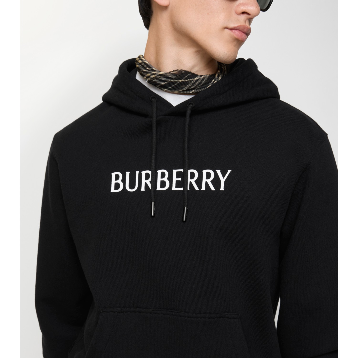 徽标印花棉质连帽衫