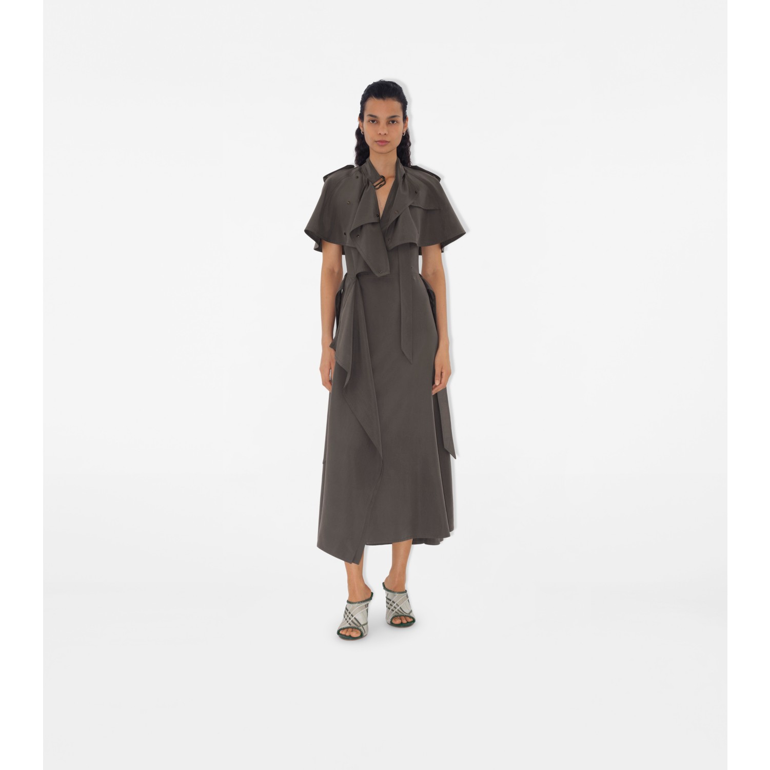 丝质 Trench 连衣裙